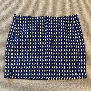 J. Crew Blue and White Mini Pencil Skirt